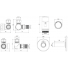Mexen G00 ašinė termostatinė sistema su dangteliu R, balta - W903-900-904-20