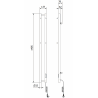 Mexen Pino elektrinis radiatorius su rankšluosčių laikikliais 1405 x 137 mm, 150 W, juodas - W301-1405-137-00-70