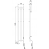 Mexen Pino elektrinis radiatorius su rankšluosčių laikikliais 1405 x 242 mm, 200 W, baltas - W301-1405-242-00-20