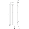 Mexen Pino elektrinis radiatorius su rankšluosčių laikikliais 1405 x 242 mm, 200 W, juodas - W301-1405-242-00-70