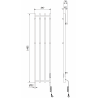 Mexen Pino elektrinis radiatorius su rankšluosčių laikikliais 1405 x 347 mm, 250 W, baltas - W301-1405-347-00-20