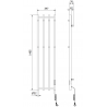 Mexen Pino elektrinis radiatorius su rankšluosčių laikikliais 1405 x 347 mm, 250 W, juodas - W301-1405-347-00-70