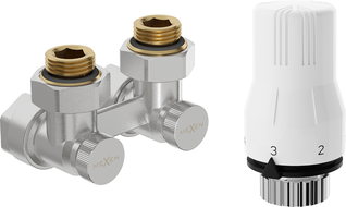 Mexen G02 dviejų vamzdžių termostatinis rinkinys DN50, kampinis 1/2"x16 mm, nikeliuotas - W911-016-928-01