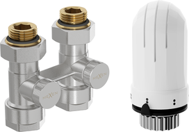 Mexen G03 termostatinis dviejų vamzdžių DN50 komplektas, tiesus 1/2"x16 mm, nikelis - W912-016-938-01