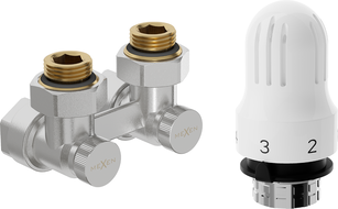 Mexen G04 dviejų vamzdelių DN50, kampinis 1/2"x16 mm, nikelio - W911-016-948-01 termostatinis komplektas