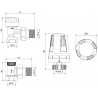 Mexen G01 termostatinis kampinis komplektas, nikelis - W913-012-918-01