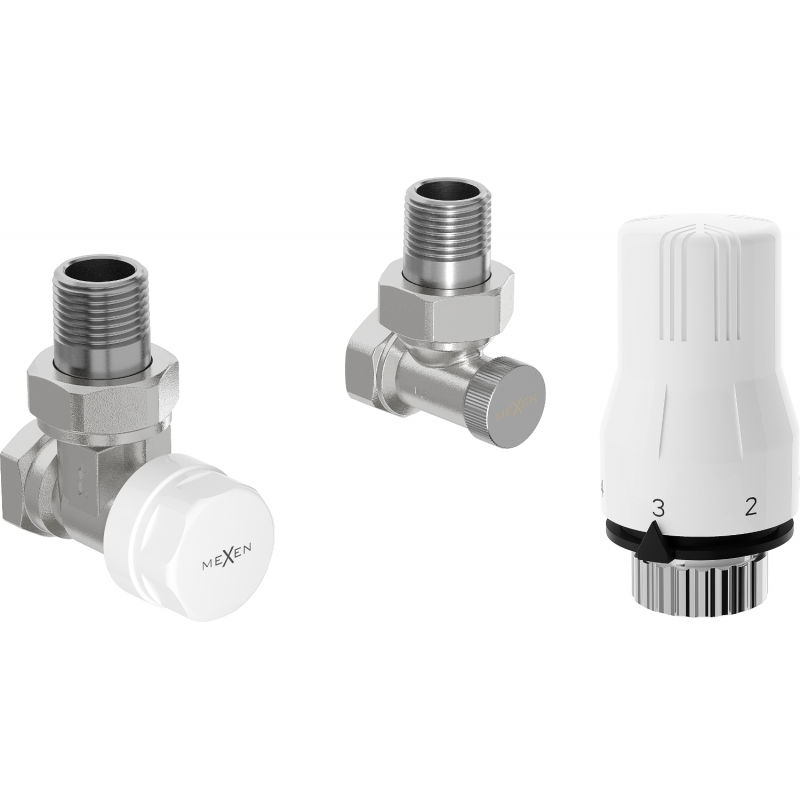 Mexen G02 termostatinio rinkinio kampinis, nikelis - W913-012-928-01