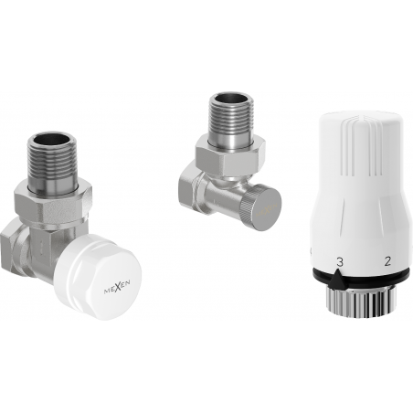 Mexen G02 termostatinio rinkinio kampinis, nikelis - W913-012-928-01