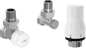 Mexen G02 termostatinis kampinis komplektas, nikelis - W913-012-928-01