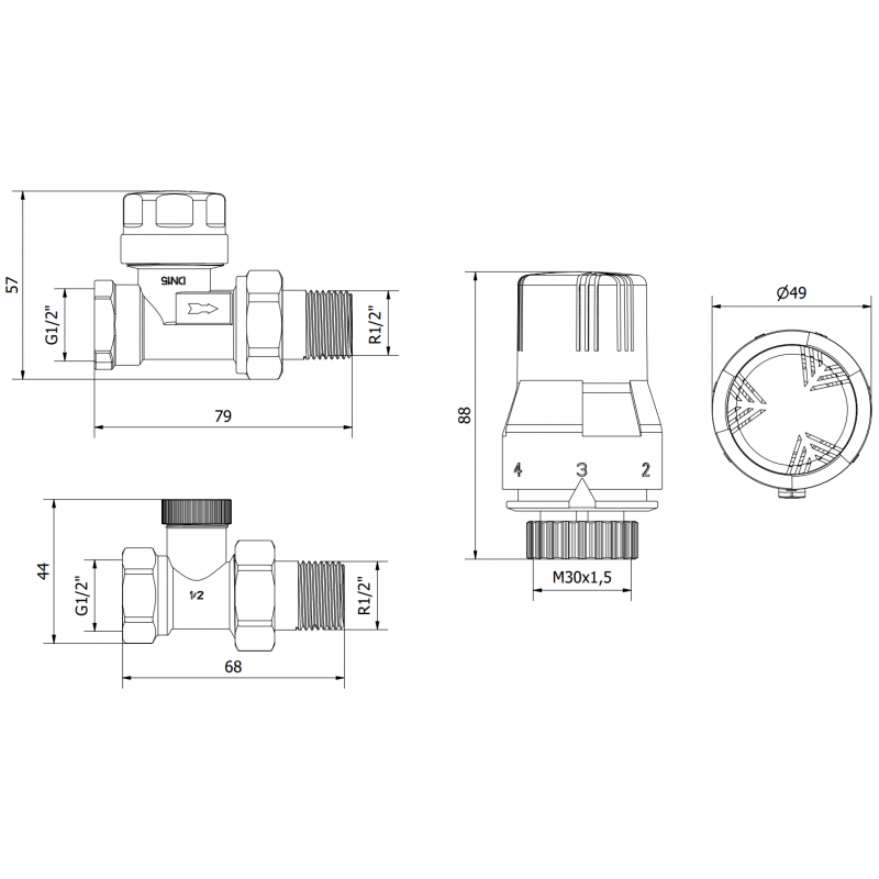 Mexen G02 termostatinio rinkinio rinkinys, nikelis - W914-012-928-01