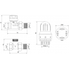Mexen G04 termostatinės rinkinys, tiesus, nikeliuotas - W914-012-948-01
