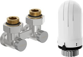 Mexen G03 dviejų vamzdžių termostatinis komplektas DN50, kampinis 1/2"x3/4", nikelis - W911-012-938-01
