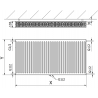 Mexen CC22 plokštelinis radiatorių 500 x 2200 mm, apatinis centrinis prijungimas, 3134 W, juodas - W6C22-050-220-70