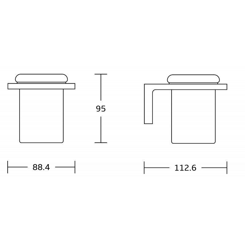 Mexen Lea dantų šepetėlių laikiklis, juodas - 7026038-70