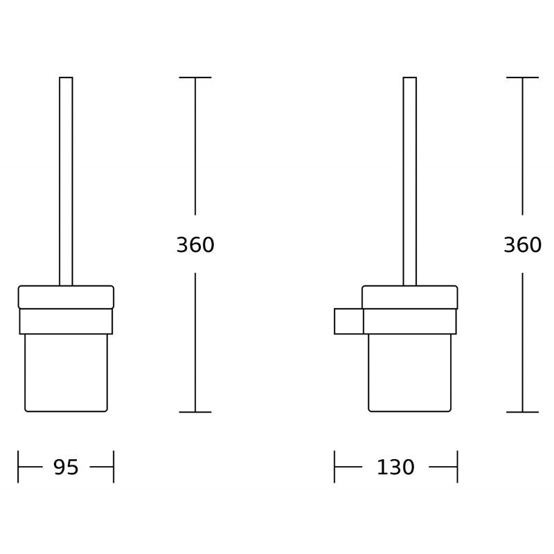 Mexen Pavo tualeto šepetys, juodas - 7030450-70