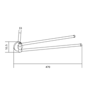 Mexen Remo dvigubas pasukamas rankšluosčių laikiklis, baltas - 70507255-20
