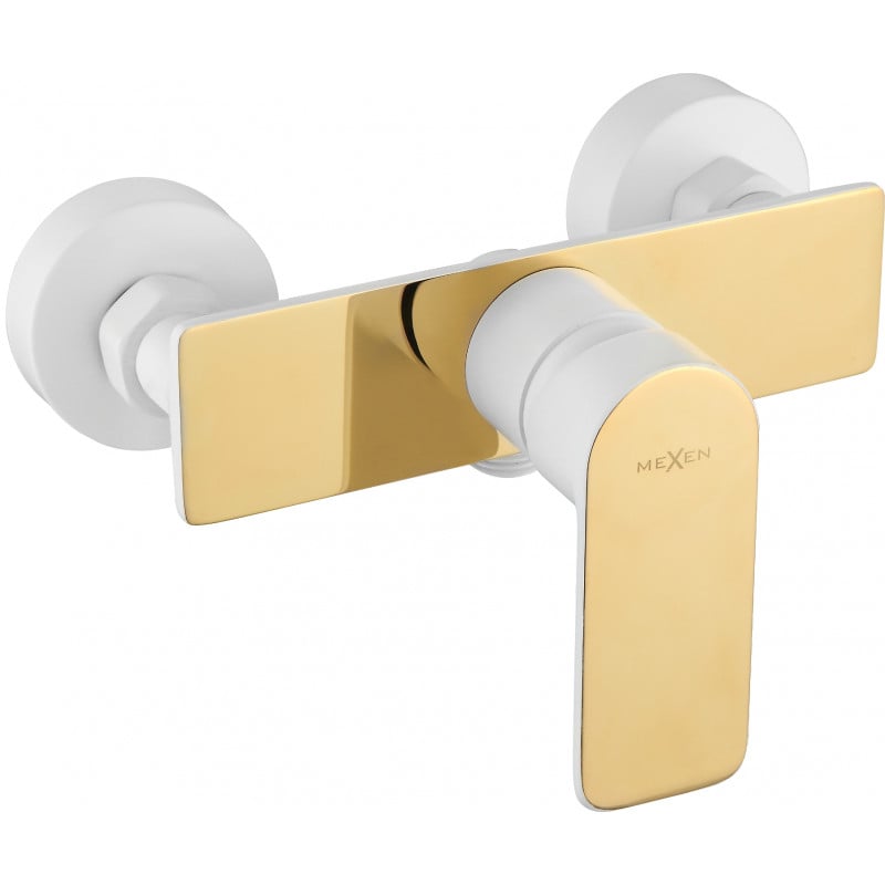 Mexen Alfa dušo baterija, balta/aukso - 745740-25