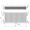 Mexen CC33 plokščiasis radiatorenis 900 x 3000 mm, žemutinė vidurinė jungtis, 9546 W, juodas  - W6C33-090-300-70