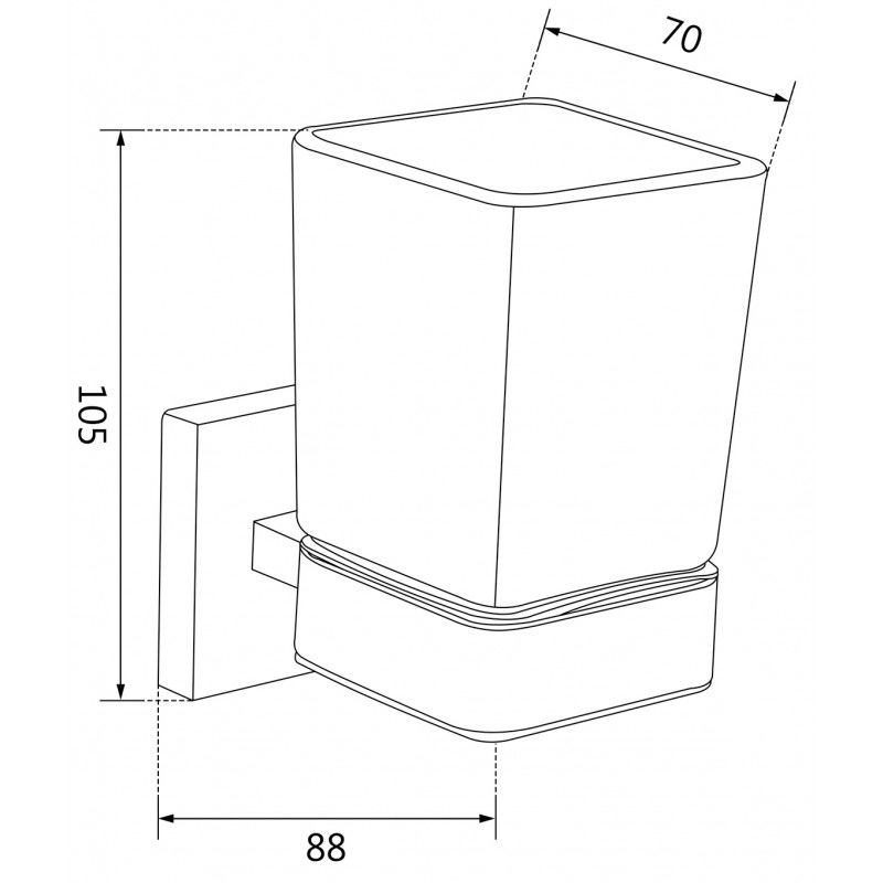 Mexen Vox dantų šepetėlių laikiklis, auksinis - 707038-55