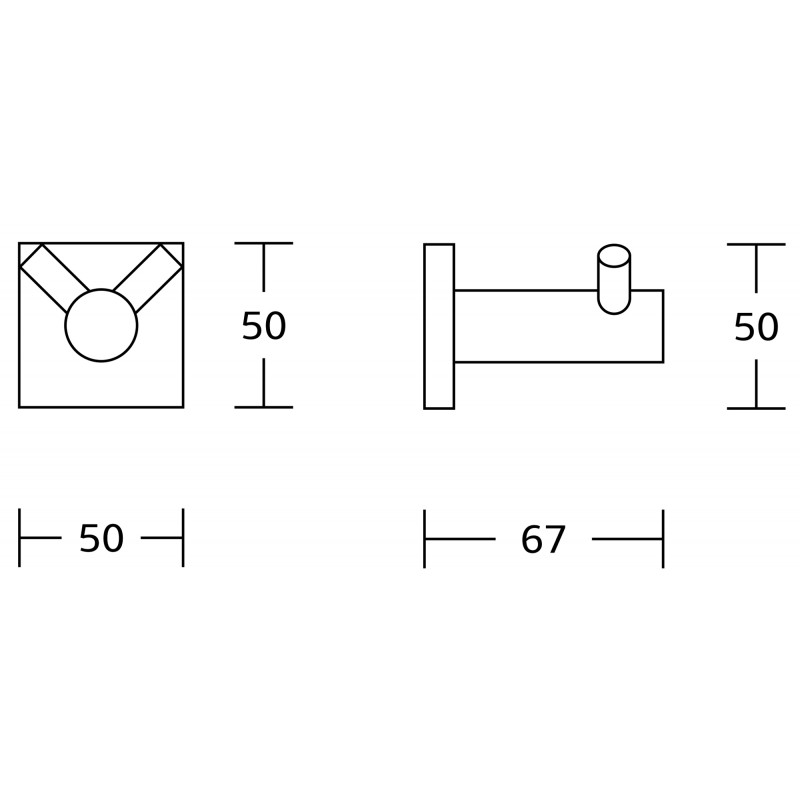 Mexen dvigubas rankšluosčių kabliukas, auksinis - 7081835-50