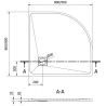 Mexen Bert pusapvalis SMC 90 x 90 cm, pilkas - 4KR619090