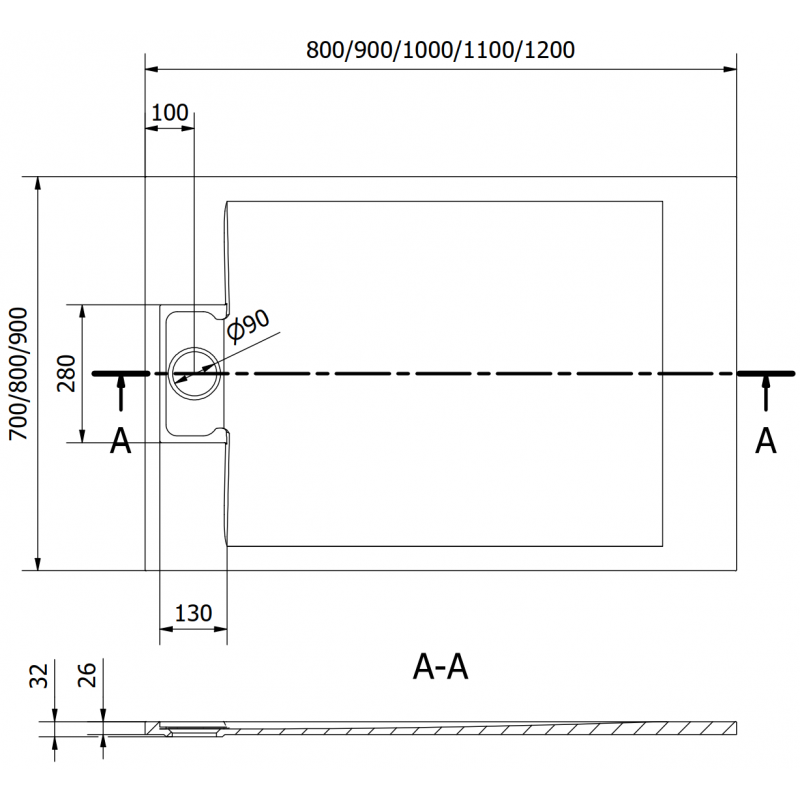Mexen Otto stačiakampė SMC dušo pado forma 120 x 90 cm, balta - 4N109012