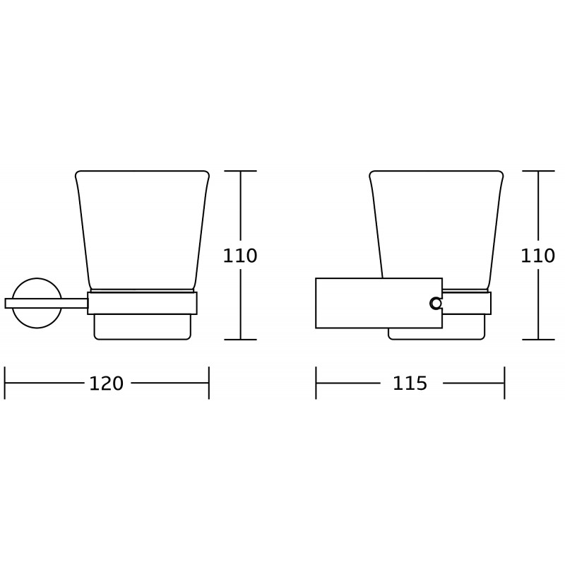 Mexen Aron dantų šepetėlių laikiklis, juodas/auksinis - 7088138-57