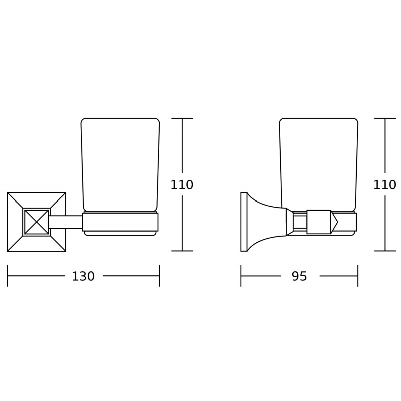 Mexen Dalia dantų šepetėlių puodelis, chromas - 7017338-00