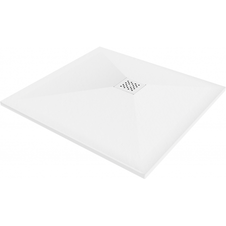 Mexen Stone+ kompozitinis kvadratinis dušo padėklas 70 x 70 cm, baltas, balta danga - 44107070-W