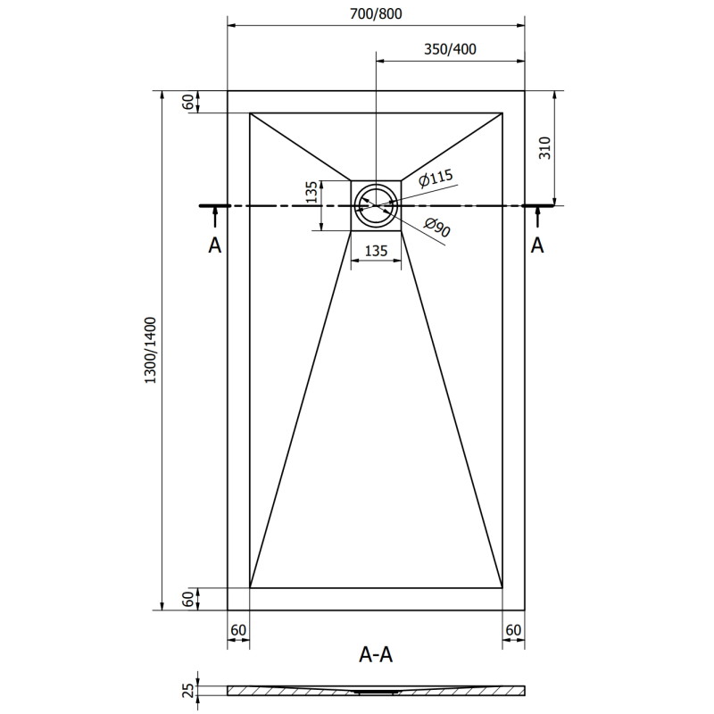 Mexen Stone+ stačiakampis kompozitinis dušo padėklas 130 x 70 cm, baltas, balta danga - 44107013-W
