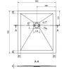 Mexen Stone+ stačiakampė kompozitinė dušo padėklas 90 x 80 cm, balta, balta apdaila - 44108090-W