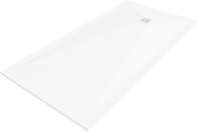 Mexen Stone+ stačiakampė kompozitinė dušo plokštė 200 x 100 cm, balta, balta dangtelis - 44101020-W