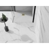 Mexen Stone+ kvadratinis kompozitinis dušo padėklas 80 x 80 cm, baltas, auksinė dangtelis - 44108080-G