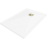 Mexen Stone+ stačiakampio formos kompozitinis dušo padėklas 100 x 90 cm, baltas, auksinė dangtelis - 44109010-G