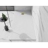 Mexen Stone+ stačiakampis kompozitinis dušo padėklas 200 x 80 cm, baltas, auksinė uždanga - 44108020-G