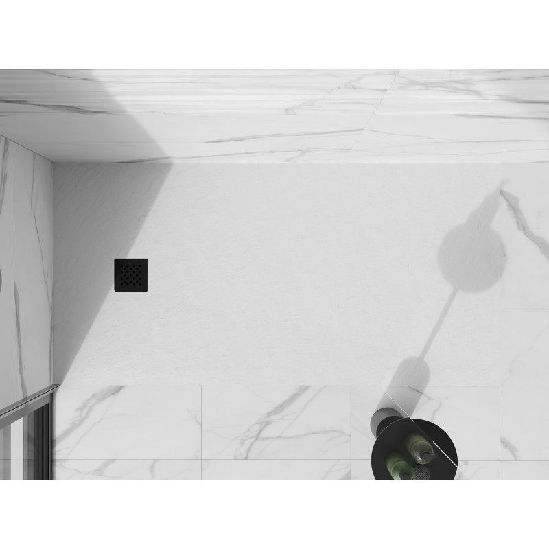 Mexen Stone+ stačiakampė kompozitinė dušo padėklas 160 x 90 cm, balta, juoda maskuotė - 44109016-B