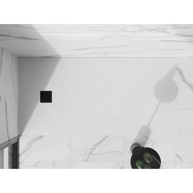 Mexen Stone+ stačiakampė kompozitinė dušo padėklė 160 x 70 cm, balta, juoda maskuotė - 44107016-B