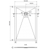 Mexen Stone+ kompozitinė vonia stačiakampio 140 x 90 cm, balta, juodas uždengimas - 44109014-B
