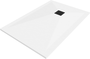 Mexen Stone+ stačiakampis kompozitinis dušo padėklas 140 x 70 cm, baltas, juodas dangtelis - 44107014-B