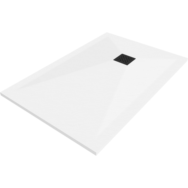 Mexen Stone+ stačiakampis kompozitinis dušo padėklas 130 x 90 cm, baltas, juoda dangtelis - 44109013-B