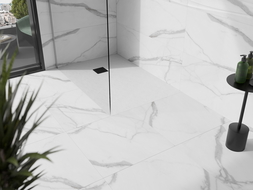 Mexen Stone+ kompozicinė kvadrato formos vonia 110 x 70 cm, balta, juodas dangtelis - 44107011-B