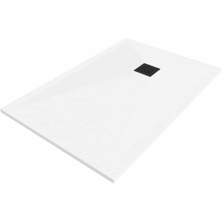 Mexen Stone+ kompozitinis stačiakampis dušo padėklas 90 x 70 cm, baltas, juoda danga - 44107090-B