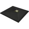 Mexen Stone+ kompozitinis kvadratinis dušo padėklas 70 x 70 cm, juodas, aukso spalvos dangtis - 44707070-G