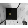 Mexen Stone+ 90 x 90 cm kvadratinis kompozitinis dušo padėklas, juodas, auksinė danga - 44709090-G