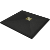 Mexen Stone+ 90 x 90 cm kvadratinis kompozitinis dušo padėklas, juodas, auksinė danga - 44709090-G