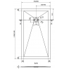 Mexen Stone+ stačiakampis kompozitinis dušo padėklas 140 x 80 cm, juodas, auksinė danga - 44708014-G
