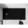 Mexen Stone+ stačiakampis kompozitinis dušo padėklas 160 x 80 cm, juodas, auksinė danga - 44708016-G
