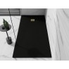 Mexen Stone+ stačiakampis kompozitinis dušo padėklas 160 x 100 cm, juodas, auksinė dangtelė - 44701016-G