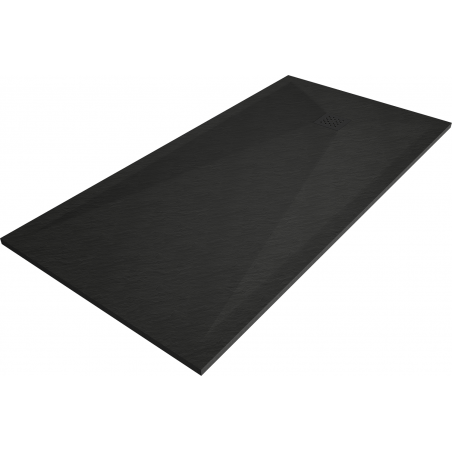 Mexen Stone+ stačiakampis kompozitinis dušo padėklas 160 x 90 cm, juodas, su juodu dangčiu - 44709016-B