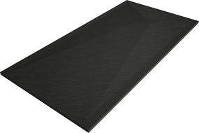 Mexen Stone+ stačiakampis kompozitinis dušo padėklas 160 x 100 cm, juodas, juoda maskuotė - 44701016-B